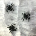 Set of 6 small black plastic fake spiders, realistic and fun prank toys for Halloween decorations, suitable for kids' building toy sets.