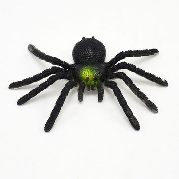 Three large fake spiders from Everything Baby, realistic prank spider props for Halloween decorations and kids' building toy fun.