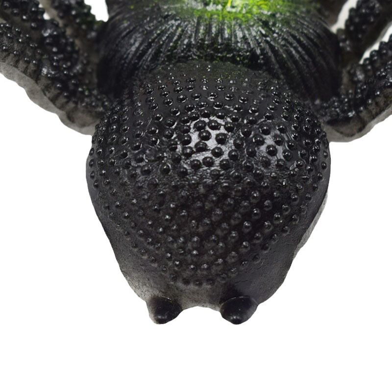 Three large fake spiders with realistic details, perfect for Halloween prank decorations and kids' toy play.