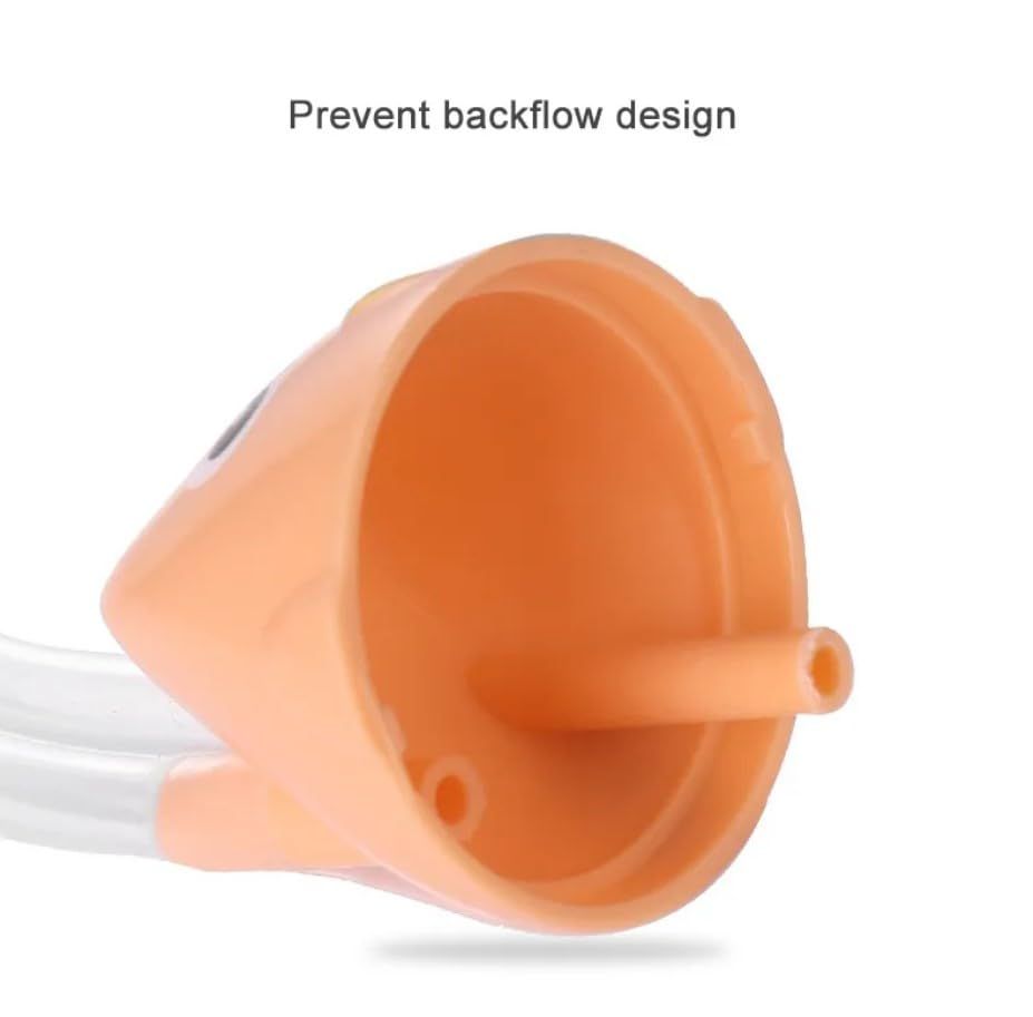 Owl-shaped manual baby nasal aspirator with comfortable oral suction, safe nose cleaning for infants and toddlers.