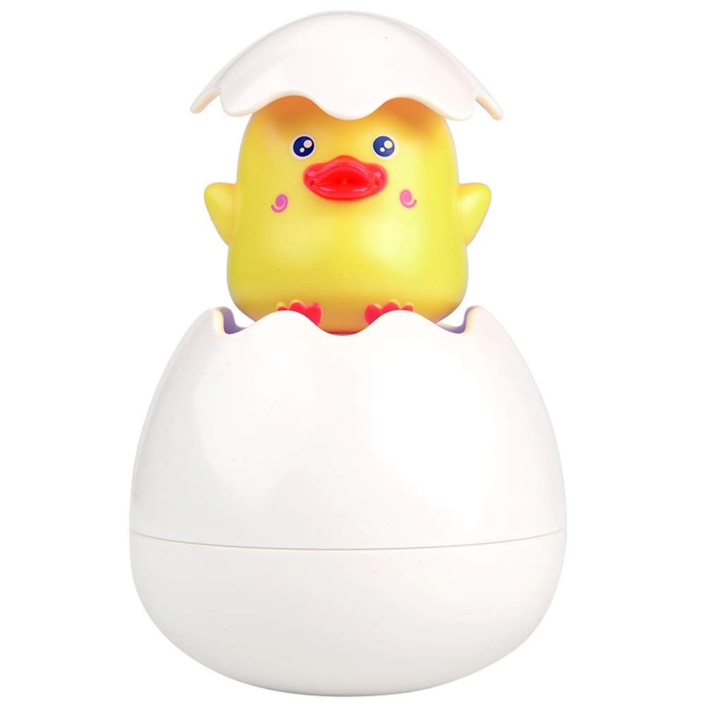 Yellow duck baby bath toy from Everything Baby, hatching egg water pool toy for toddlers, ideal for Easter basket fun.