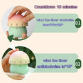 Set of three mechanical kitchen timers featuring cute mushroom design for kids, wind-up countdown timers for classroom and home use.