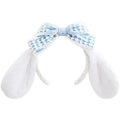 Cute bunny ears headband with furry rabbit and puppy dog ears, perfect for kids' costumes and playful accessories.