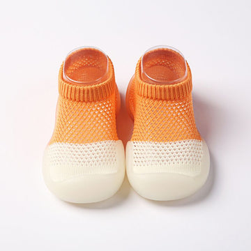 Baby boy and girl sock shoes by Everything Baby, lightweight toddler walking shoes with non-slip soles for indoor and outdoor use.