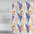 Kids' cute cartoon Corgi shower curtain set with pet animal design, perfect for baby and kids’ pretend play bathroom decor, by Everything Baby.