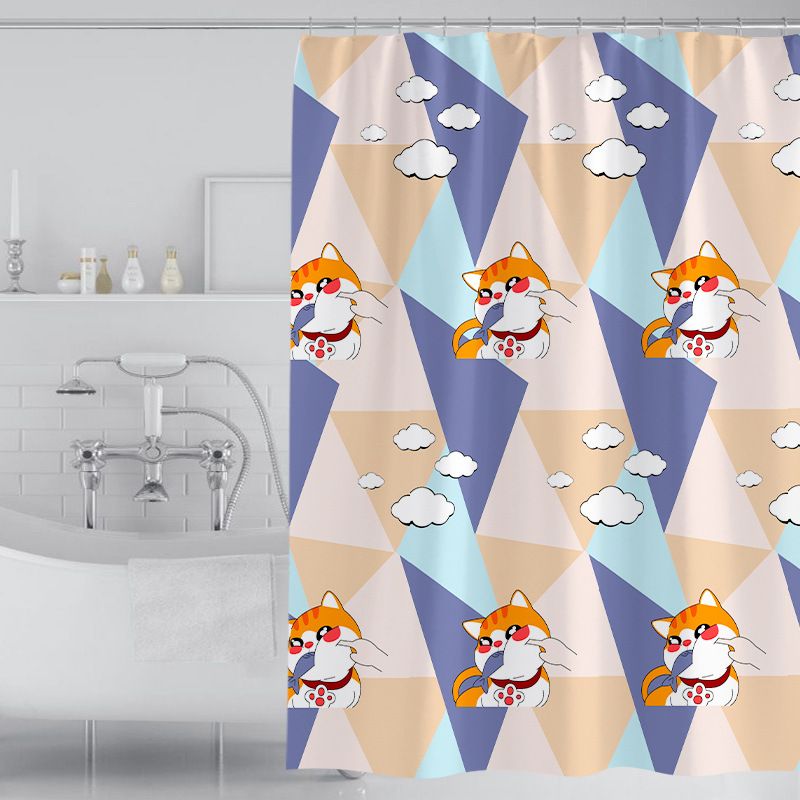 Kids' cute cartoon Corgi shower curtain set with pet animal design, perfect for baby and kids’ pretend play bathroom decor, by Everything Baby.