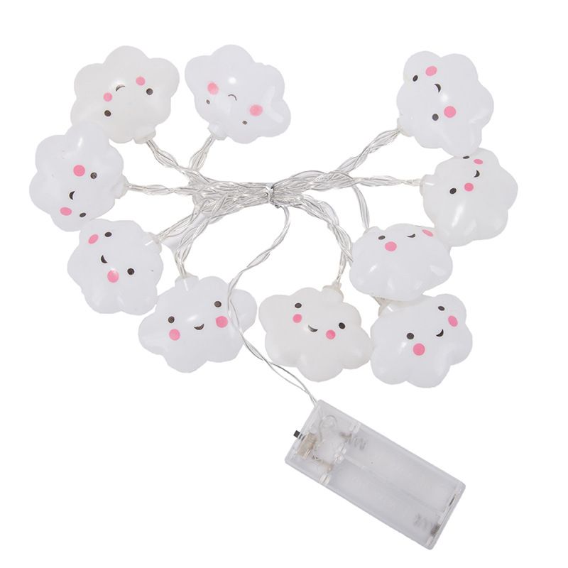 Cute cloud-shaped baby night light with face, warm white glow, ideal for nursery decor and as a playful corridor or holiday light.