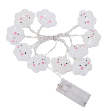 Cute cloud-shaped baby night light with face, warm white glow, ideal for nursery decor and as a playful corridor or holiday light.