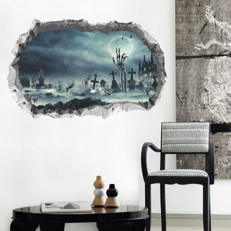 3D Halloween ghost wall sticker by Everything Baby, spooky wall art for haunted house themed decor in kids’ rooms