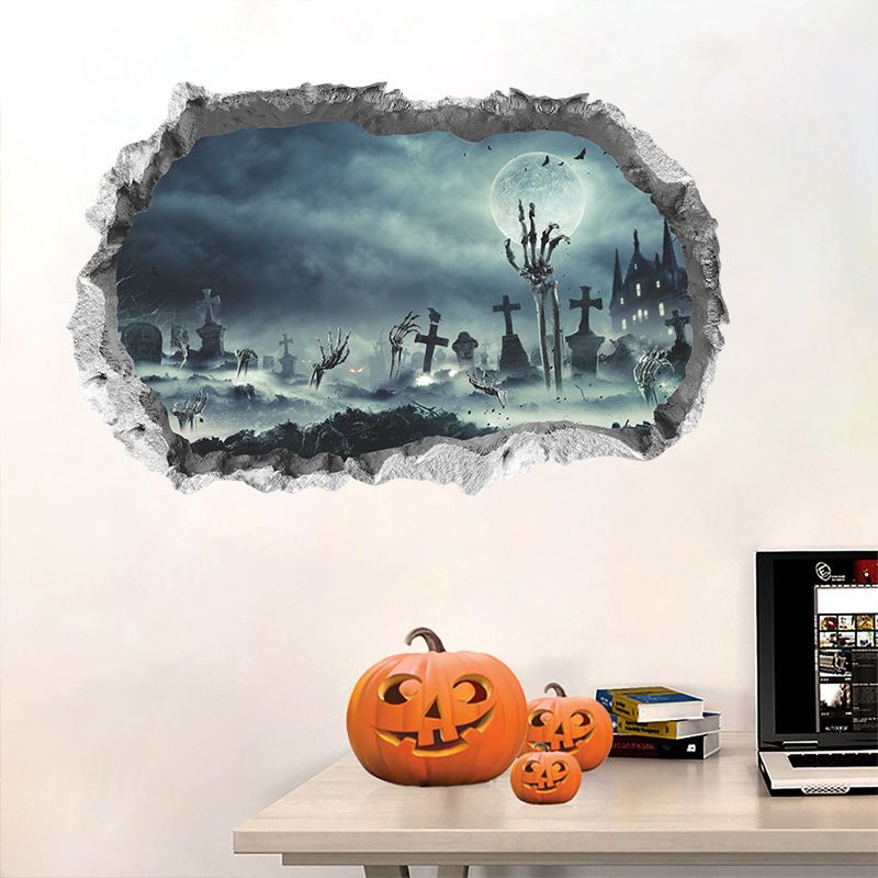 3D Halloween ghost wall sticker from Everything Baby, spooky wall art for haunted house themed decor, ideal for kids' rooms