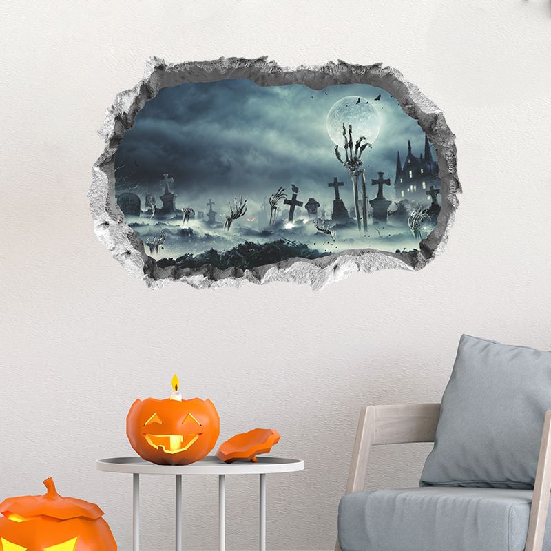 3D Halloween ghost wall sticker by Everything Baby, spooky wall art for haunted house or kids' Halloween decor, removable wall sticker