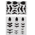 Halloween window stickers featuring pumpkin, ghost, monster, castle, bat designs for kids' pretend play and spooky decorations.