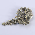 Fashion brooch pin for women featuring a fish drip oil and flower design with crystal glass accents, stylish accessory for clothing.