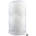 Frost protection plant cover bag with drawstring and zipper, designed for winter shrub and potted plant protection.