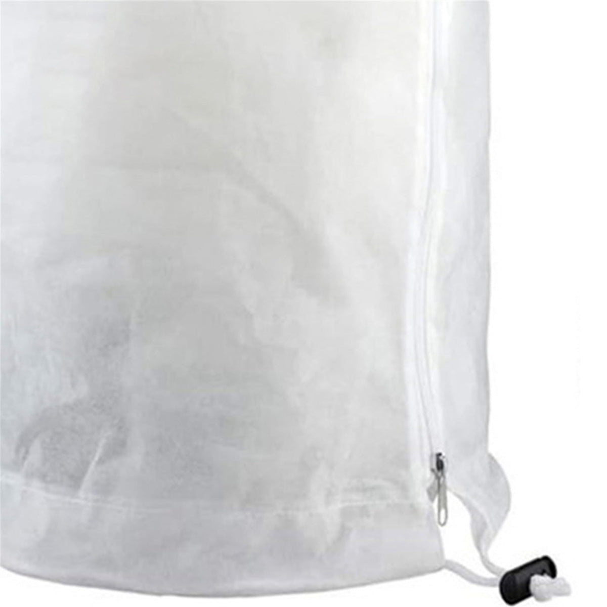 Baby & Kids frost protection plant cover with drawstring and zipper, used as a winter jacket for shrubs, potted plants, and trees.