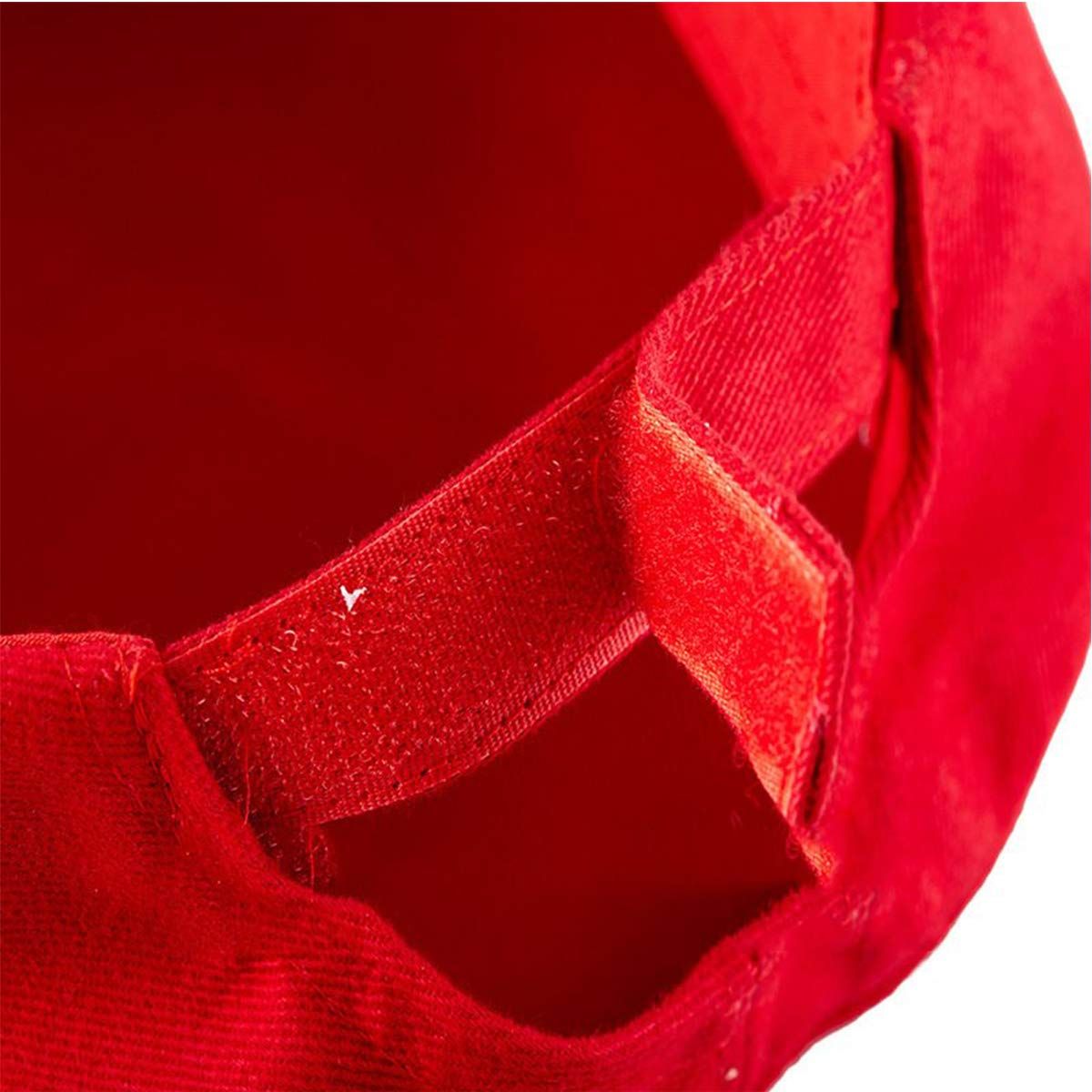Red novelty baseball hat for kids and adults, perfect for Halloween cosplay and anime role play, featuring a playful little buddy design.