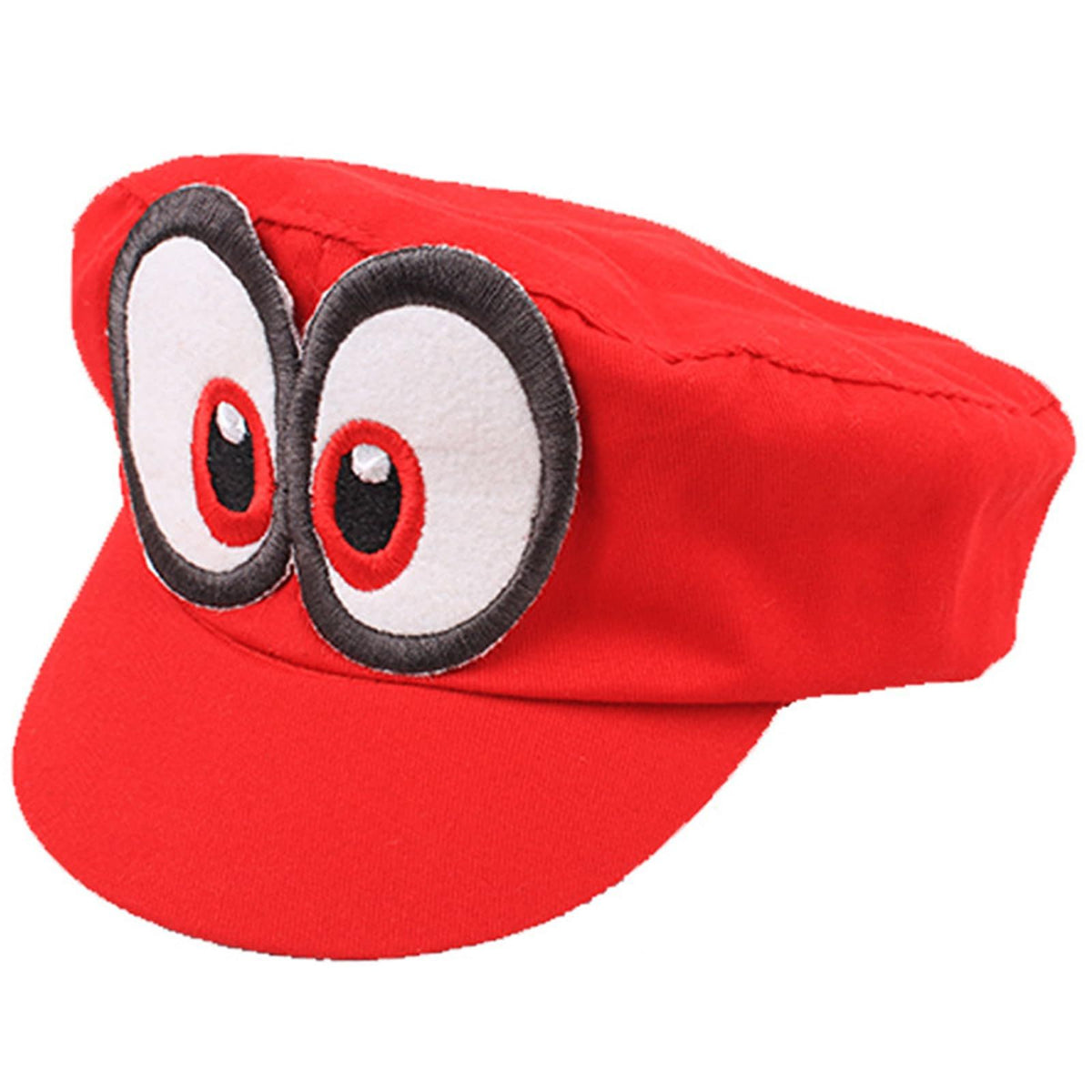 Red novelty cosplay hat with baseball and anime design for kids and adults, ideal for Halloween and role play costumes.