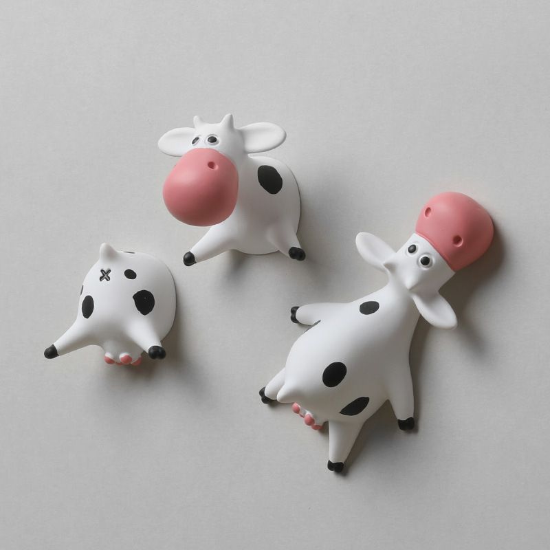 Set of three cute cow butt resin refrigerator magnets, fun decorative fridge stickers from Everything Baby.