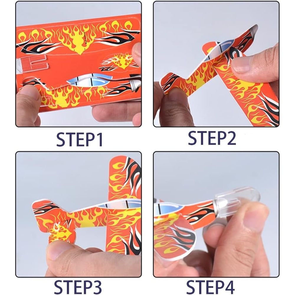 Set of 60 mini foam glider planes with colorful designs, lightweight and easy to assemble toy planes for kids' classroom play.