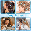 Blue foam hair curlers with sponge rollers, 14-pack, 2.7 inches, for soft, heat-free hair styling for kids and adults.