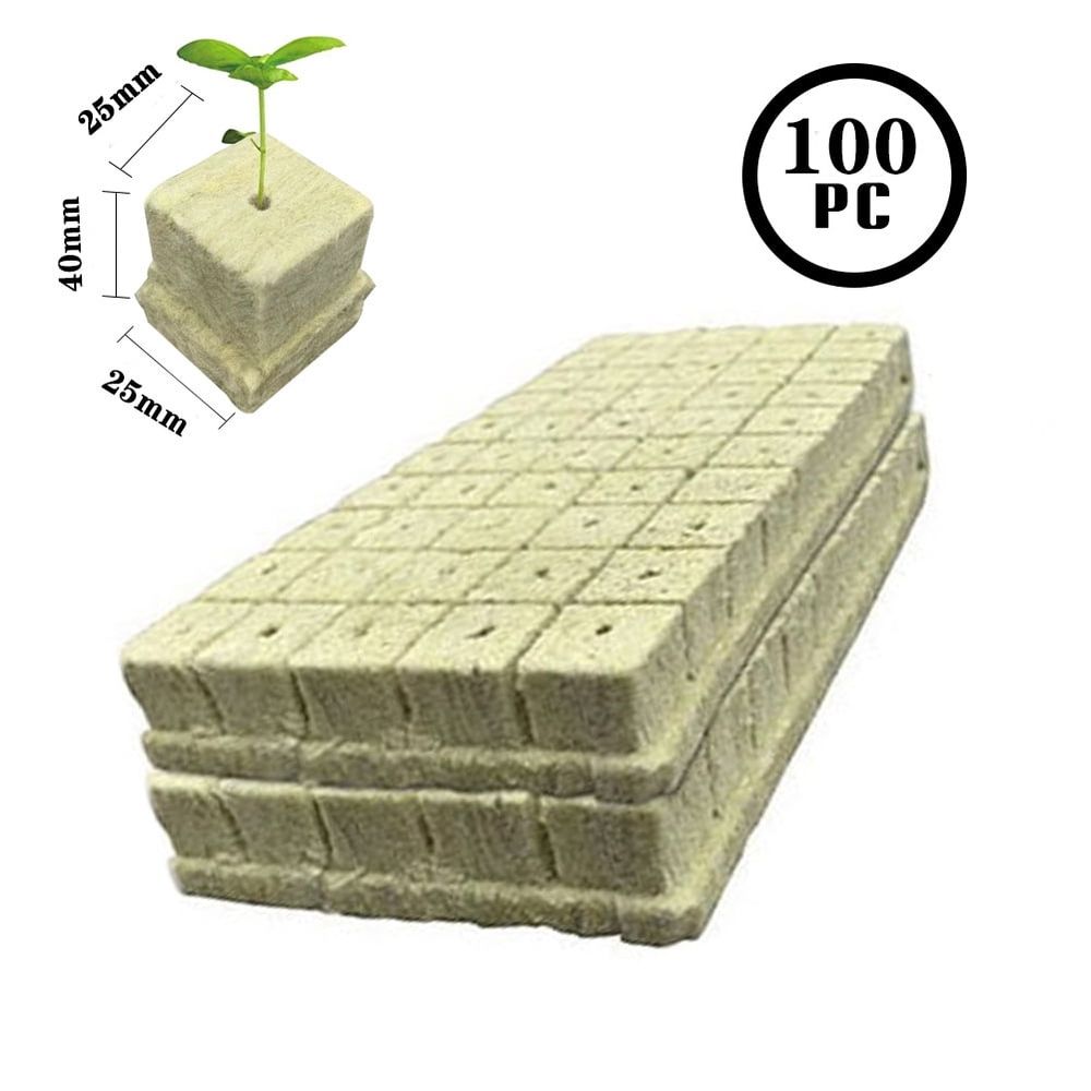 100 pcs Rockwool planting cubes for hydroponic growing, perfect for rooting, cuttings, cloning, seed germination, by Everything Baby