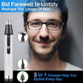 Everything Baby waterproof nose and ear hair trimmer for men and women, 3-in-1 rechargeable grooming clipper in white.