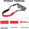 Neoprene elastic cord retainer strap for sports glasses, eyewear holder, fits men, women, and kids, prevents slipping, flexible and comfortable.