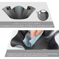 Black petal-shaped carbon steel baking bowl for tortillas, part of a tortilla pan set, non-stick taco salad shell maker for kids' pretend play.