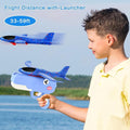 Kids' airplane launcher toy set by Everything Baby, includes 2/3 plastic planes for outdoor flying fun for boys and girls aged 4-12.