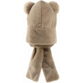 Kids winter 3-in-1 hat scarf gloves set with faux fur trim, plush beanie, neck warmer, and mittens for cold outdoor play.