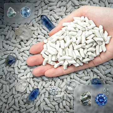 Ceramic Media for Rock Tumbling, 0.88lbs/400g Reusable Non-Abrasive Cylinder Pellets, 0.63" x 0.31" Grit Refill for Lapidary Tumblers & Stone Polishers