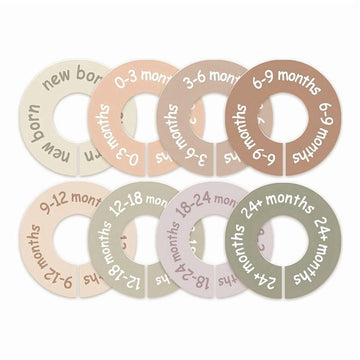 Baby Closet Dividers for Clothes - Earth Tone Round Baby Clothes Dividers for Closet Rod, Nursery Closet Organizer