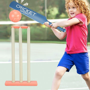 Cricket set, equipped with ABS paddles, cricket tree stumps, and 2 balls, suitable for garden beach home cricket equipment