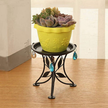 5.1" x 5.1" x 5.1" Black Iron Plant Stand