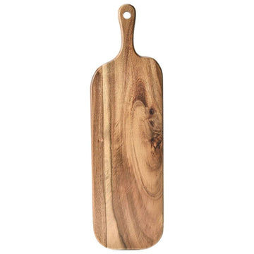 1 Pcs Acacia Wood Cutting Board with Handle, Long Wooden Charcuterie Board, Paddle Cheese Board Serving Boards for Kitchen Meat, Pizza,Cheese, Bread, Vegetables and Fruits 16.14