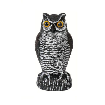Realistic plastic owl decoy garden statue by Everything Baby for outdoor pest control, weatherproof bird and rodent scarecrow.