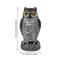 Realistic plastic owl decoy garden statue for outdoor rodent and bird control, weatherproof decorative bird scarecrow for yard or farm.