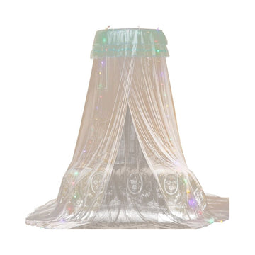 Princess dome mosquito net bed canopy for girls, sheer and elegant, fits twin beds or cribs, easy to install, ideal for kids' room decor.