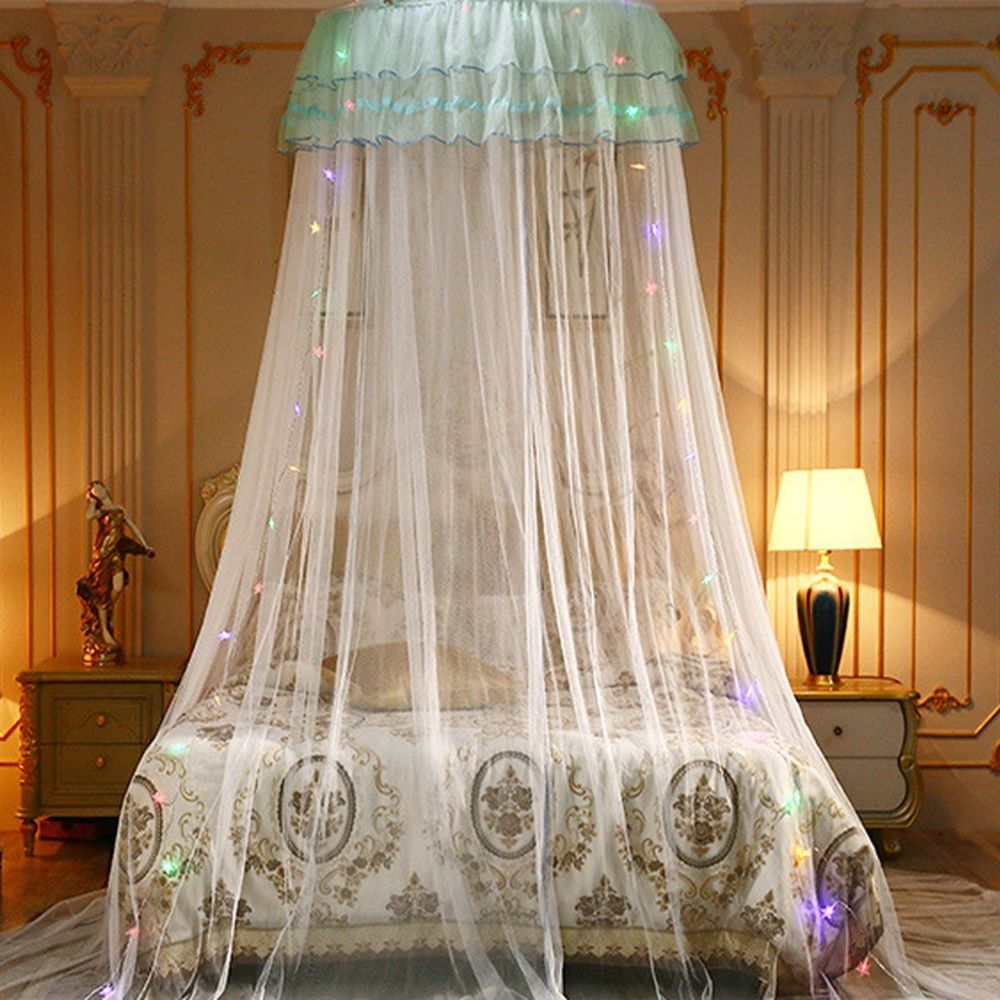Princess dome mosquito net bed for girls, sheer canopy tent for twin beds or cribs, easy to install, elegant kids' room decor.