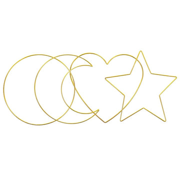 Golden Iron Dream Catcher Hoops for DIY Crafts, Sturdy and Durable 4Pcs