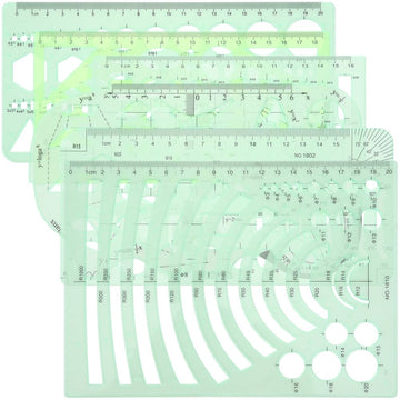 1 Set Geometric Stencil Drafting Tool for Architecture Drawing Template