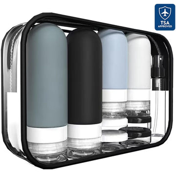 18pack Travel Bottles for Toiletries,TSA Approved Silicone Travel size Containers for Toiletries,Leak Proof Refillable Liqus Shampoo And Conditioner Travel Essentials toiletry Bottles