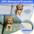 Dark blue waterproof recliner chair cover with pocket for small recliners, washable, non-slip, suitable for pet and baby nursing chairs.