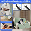 Dark blue waterproof recliner chair cover with pocket for small recliners, non-slip, washable, designed for pet and baby chair protection.