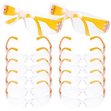 12Pcs Kids Safe Glasses Orange PC Protective Eyewear for Kids Stylish and Cute Design