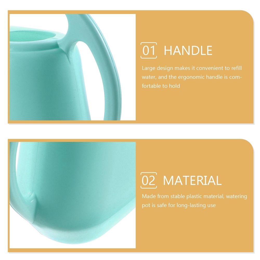 Blue plastic indoor watering pot by Everything Baby, ergonomic and sturdy, designed for kids' outdoor play and watering activities.