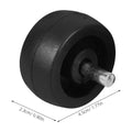 Black plastic weighted umbrella base wheels with swivel casters for patio stands, suitable for kid's furniture and outdoor use.