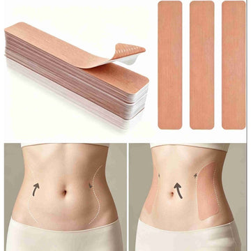 Waterproof elastic belly tape from Everything Baby, pre-cut tummy control tape for postpartum, sagging skin, and thigh lifts.
