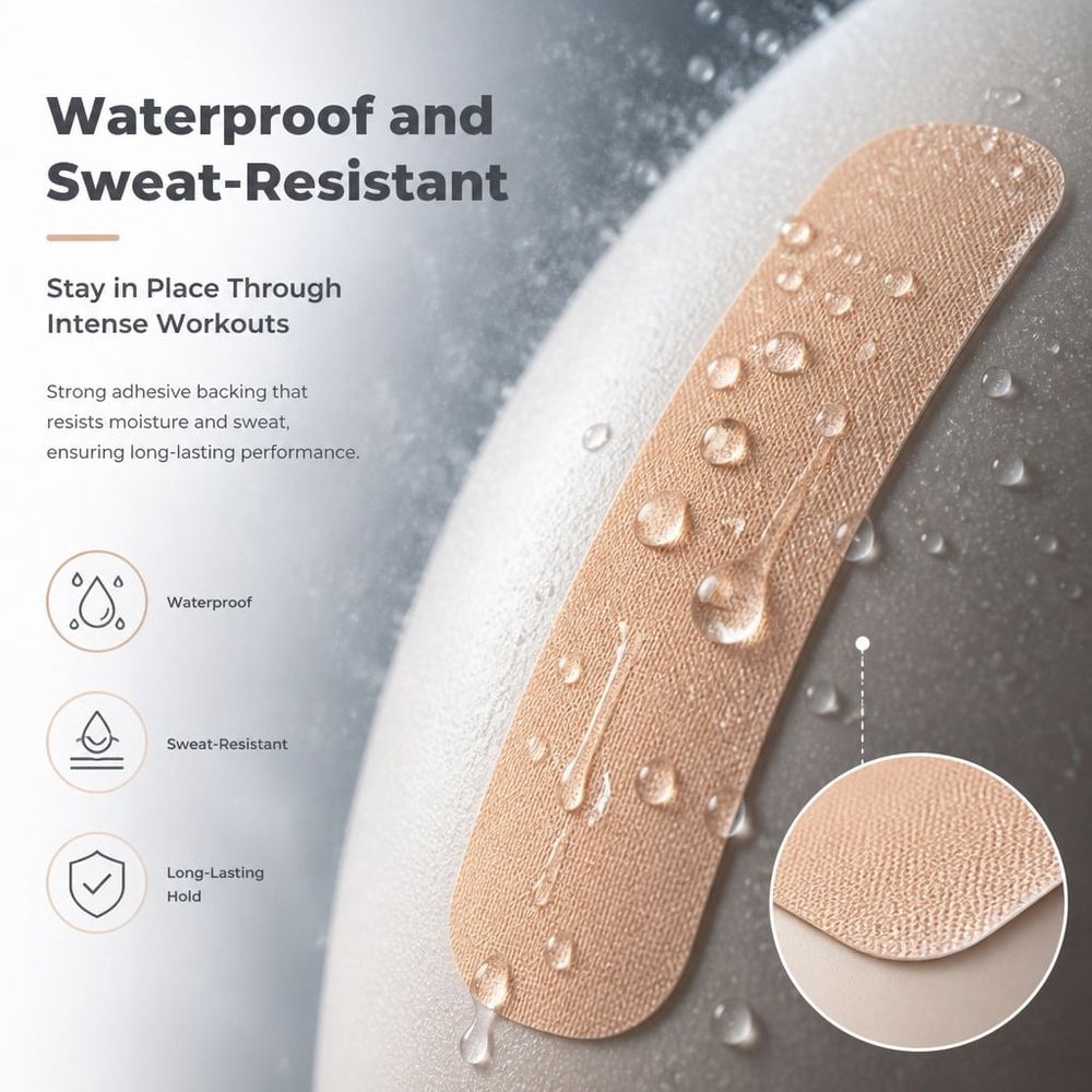 30-pack waterproof belly control tape by Everything Baby, elastic body tape for sagging skin, postpartum tummy, and thigh lifts.
