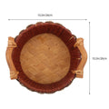 Round wicker coffee tray with handle, ideal for serving bread, fruit, snacks, and organizing baby feeding essentials.